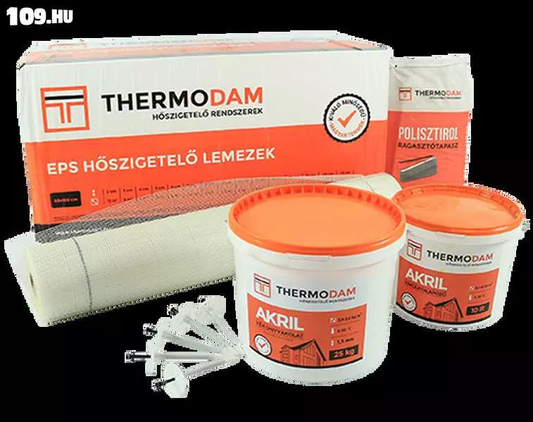 1 m2-re ThermoDam EPS80 10 cm Homlokzati hőszigetelés rendszergaranciával
